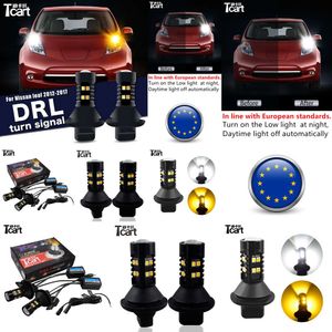 Voor Nissan Leaf (Ze0) 2011 2012 2014 2014 2017 2pcs LED Daytime Running Light Turn DRL 2in1 Redingsveiligheidsauto -accessoires