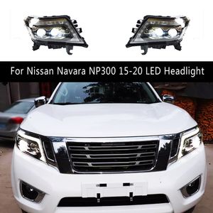 Voor Nissan Navara NP300 15-20 LED-koplamp Auto-accessoires DRL DAGDAG RUNDELINGEN STROUTER Signaalindicator Voorlamp