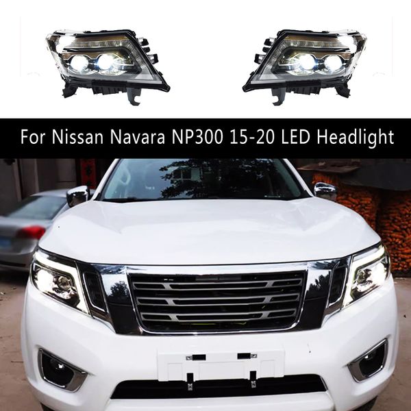 Para Nissan Navara NP300 15-20 Accesorios para automóviles LED CARS DRL Daytime Running Streamer Indicador de señal de giro Lámpara frontal