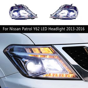 Pour Nissan Patrol Y62 Ensemble De Phare LED 13-16 Feux Diurnes Streamer Clignotant Accessoires De Voiture Lampe Avant