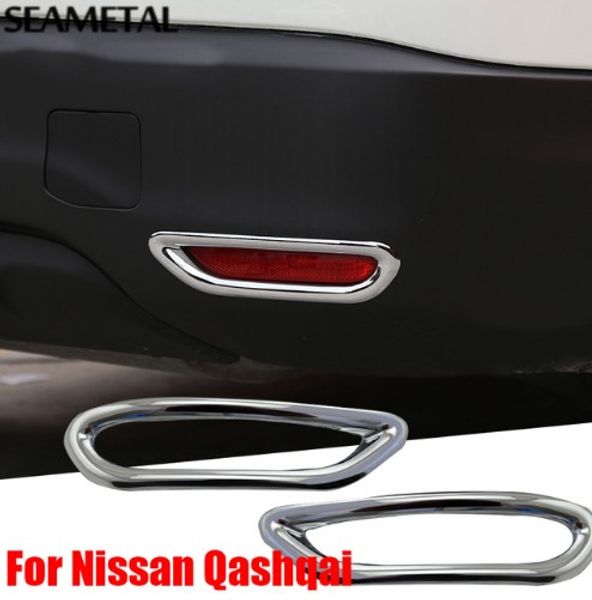 Pour Nissan Qashqai J11 2nd 2014 2015 2016 voiture antibrouillard arrière couvre garnitures chromées chrome style décoration extérieure accessoires