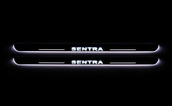 Pour Nissan Sentra 2013 2019 acrylique mobile LED bienvenue pédale voiture plaque de seuil pédale porte seuil voie Light6695341