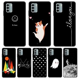 Voor Nokia G22 Case Soft Phone Black Covers voor Nokia G400 G21 G11 C31 Cases G60 5G Dunne TPU Coques Smile Face Love Print Fundas