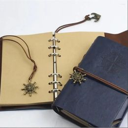 Pour bloc-notes Note Pirate carnet spirale rétro livre Vintage Journal ancres Journal cuir voyageur