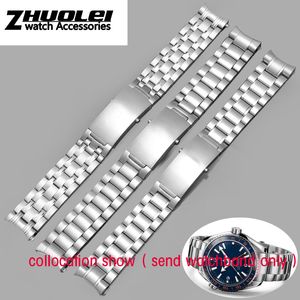 Pour bracelet O-mega 007 18mm 22mm 20mm argent acier inoxydable lien solide bracelet De montre fermoir pliant sécurité hommes Correa De Rel210R