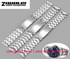 Pour le bracelet Omega 007 18 mm 22 mm 20 mm en acier inoxydable liaison solide Bandle de montre pliant fermoir