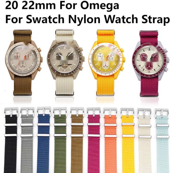 Bracelet de montre en Nylon pour Omega, 20mm, 22mm, une pièce, boucle, ceinture, lune, mercure, saturne, Jupiter, terre