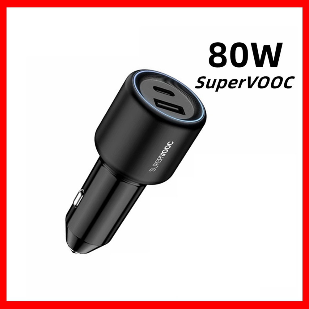 For Oneplus 80W Car Charger Supervooc Fast Charge 3.0 Usb Type C Phone Adapter For OPPO One Plus 10 Pro 5G Nord 2T CE 2 Car-Charge Car-Charge Car-Charger Car Charging Quick
