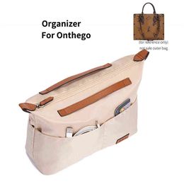 Pour Onthego Nylon fourre-tout sac à main insérer organisateur maquillage sac cosmétique femmes sac à main sacs intérieurs avec poignée fermeture à glissière 220527