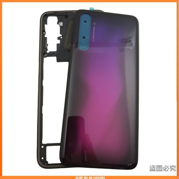 Para Oppo Realme 6 Pro RMX2061 RMX2063 Cubierta de marco de marco medio de carcasa completa Cubierta de carcasa con batería de vidrio trasero reemplazar