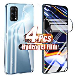 Voor Oppo Realme 7 Pro Screen Protectos voor Realme 7i 7 Global 10 Pro Plus 5G 7 I Hydrogelfilm Front Back Case Not Glass 4-1pcs