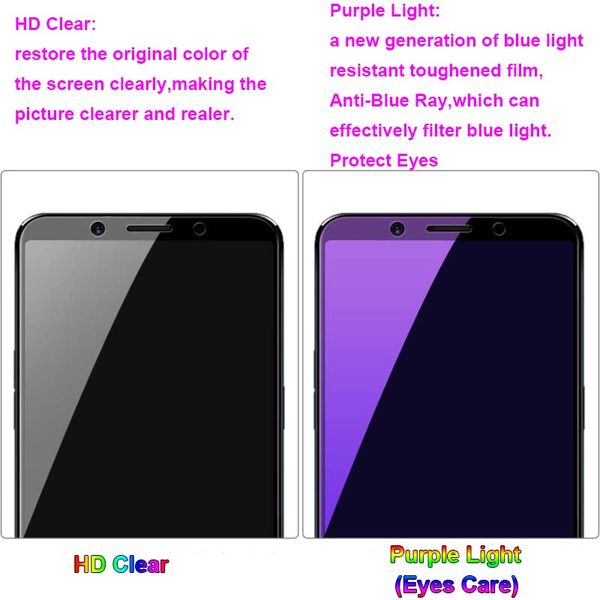 Pour OUKITEL C32 C31 C19 C23 Pro anti-Blue Purple Light Ray Care Temperred Glass 9H 2.5D Premium Phone Screen Protector Film