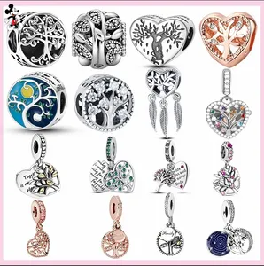 Pour Pandora Charm 925 Silver Beads Charms Tree of Life