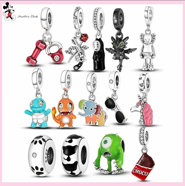 Para pandora charm 925 cuentas de plata charms Paw Cat Spacer Stopper Pendant charm set Colgante