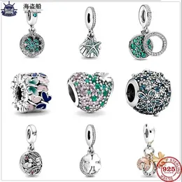 Pour les breloques pandora authentiques perles en argent 925 coccinelle coeur coloré fleur pendentif bricolage perle fine