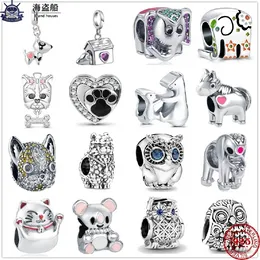 Voor pandora bedels authentieke 925 zilveren kralen Animal Dog Owl Elephant Bracelet Charm Bead