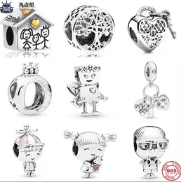 Voor pandora bedels authentieke 925 zilveren kralen Dangle Charm Floral Bella Bot Family Tree Lock Baby Girl DIY Fine Bead