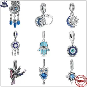 Pour les breloques pandora authentiques perles en argent 925 Peace and Heath Evil Eye on Hand Charms Bracelet