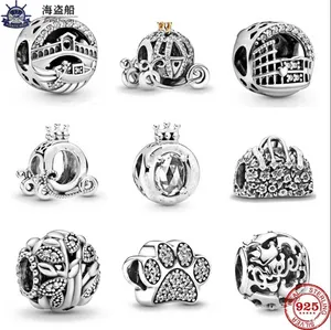 Voor pandora bedels authentieke 925 zilveren kralen Dangle Crown O Pumpkin Car paw Bead