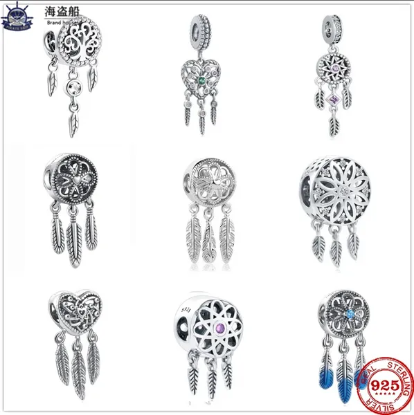 Pour les breloques pandora authentiques perles en argent 925 Dangle Charm Spirit Dream Catcher Pendentif Perle