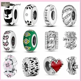 Voor pandora bedels sieraden 925 charm kralen accessoires Cat Paw Spacer Heart Flower Stopper charm set