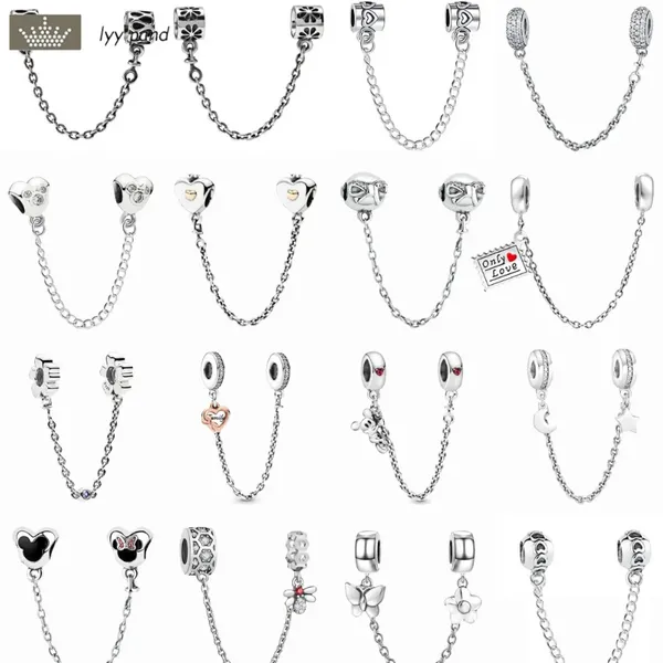 Pour bijoux à breloques 925 perles breloque accessoires 26 Types chaîne de sécurité ensemble de breloques pendentif bricolage bijoux en perles fines