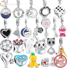 Para pandora charms cuentas de plata esterlina pulsera Dolphin Dumbbell Panda charmes ciondoli DIY