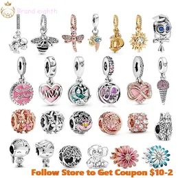 Voor pandora bedels sterling zilveren kralen kraal Sparkling Infinity Heart Mum Script Heart charms ciondoli DIY Fine