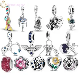 Voor pandora bedels sterling zilveren kralen Armband Gamepad Headset Zonnebloem Hero Angel charms ciondoli