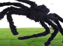 Pour la fête Halloween Decoration Spider Black Haunted House Prop Intérieur Géant extérieur 3 Taille 30cm 50cm 75cm9231721