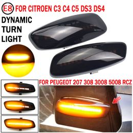 Pour Peugeot 207 308 3008 5008 RCZ pour Citroen C3 C4 C5 DS3 DS4 LED Dynamic Turn Signal Blinker Side Marker Fender Fender