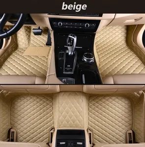 Pour Peugeot 3008 2011-2019 coussin de pied de voiture tapis de voiture en cuir imperméable de luxe Surround