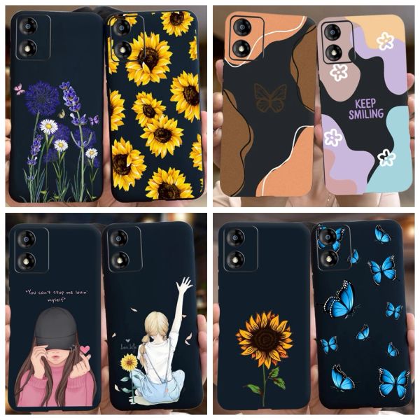 Pour le téléphone Téléphone Motorola Moto E13 Couverture arrière Luxury Jelly Flower Silicone Soft Coque for Moto E13 4G CASE MOTOROEE13 E 13 Fundas