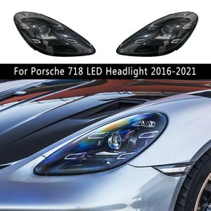 Pour Porsche 718 phare LED 16-21 Cayman Boxster accessoires de voiture pièce automatique DRL feux de jour Streamer clignotant indicateur