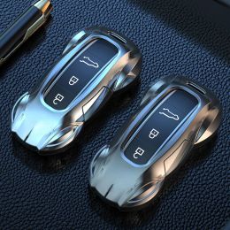 Voor Porsche Cayenee Panamera Macan 911 718 2013-2023 Zinklegering Zilveren Autosleutel Geval Keyless Cover Sleutel Shell auto Accessoires