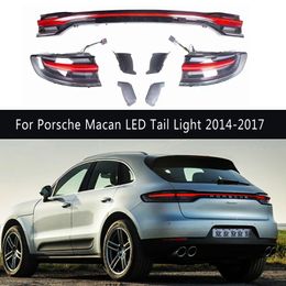 Pour Porsche Macan feu arrière LED 14-17 accessoires de voiture feux diurnes DRL Streamer clignotant frein feux de stationnement arrière