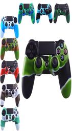 Voor PS4 Gamepad Silicone Cover Rubber Camouflage Case Protective Cover for PlayStation 4 Controller Controle Joystick8220287