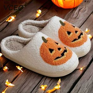 Pour la citrouille Halloween Femmes Spooky Men Soft Brancs Lightweight Home Slip on confort