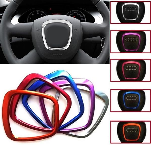 Para accesorios Q5, decoración de coche, logotipo del volante, emblemas, anillo adhesivo 3D para A3, A4, A5, Q3, Q5, Q7, accesorios interiores 1650934