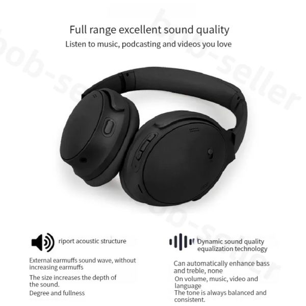 Para QC T35 Auriculares inalámbricos con cancelación de ruido Auriculares Bluetooth Auriculares estéreo bilaterales plegables adecuados para teléfonos móviles