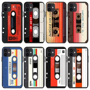 Estuche blando de cinta de casete vintage para Iphone 15 Plus 14 Pro MAX 13 12 11 XR XS 8 7 iPhone15 Estilo retro TPU Silicona Móvil Teléfono inteligente Contraportada Piel