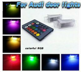 Pour RS6 A8 S8 Q5 Q7 TT CAR RVB 16 couleurs LED Porte de bienvenue courtoisie Logo Shado Logo Projecteur Laser Ghost Light5569565