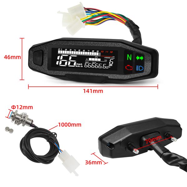 Para el ruso KR200 RPM RPM Motor Veler Velerómetro Digital Odómetro Sensor de instrumentos Taciclómetro de motocicleta