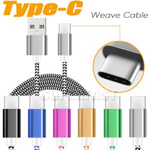 Cordon de charge de synchronisation de données de câble USB coloré câblé pour cordon de câble de charge de type C sans emballage
