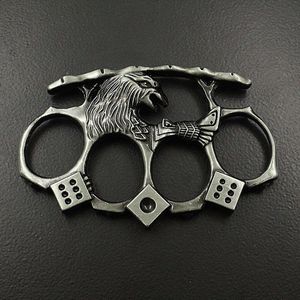 En venta Equipo deportivo Envío rápido Fácil de usar Viajes Autodefensa EDC Soportes para ventanas Knuckleduster Llavero portátil Anillo Perforación Cuatro anillos para dedos 429582