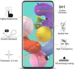Voor Samsung A51 A71 5G Anti Scratch Bubble-Free Full Coverage Screen Protector Gehard Glass Retail Package