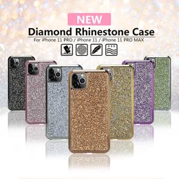 Voor Samsung S20 Ultra S10 e Opmerking 20 10 Plus A10E A20 A30 J2 Core 2 in 1 Shinning Rhinestone Diamond Shockproof Protection Phone Case Cover