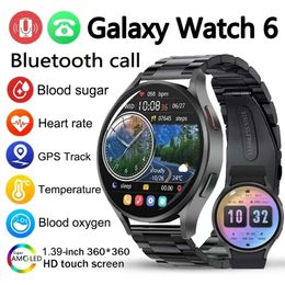 Para Samsung Galaxy 6 2024 nuevo GPS Track hombres Amoled siempre muestra el reloj de temperatura corporal BT Talk reloj inteligente