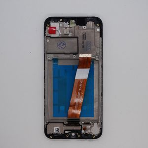 LCD -display voor Samsung Galaxy A01 A105 OEM Screen Touch Panels Digitizer -assemblage vervanging met frame