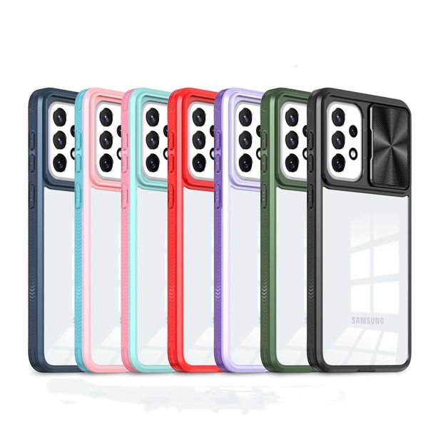 Para Samsung Galaxy A04E Mobile Telephone Camera Protección de la lente Sam A52/A54 TPU PC 2-In-1 Case duro transparente a prueba de otoño